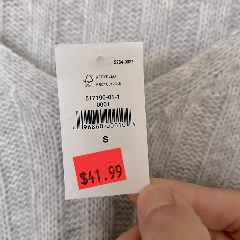 Gap Heather Grey V Nexk Sweater - Picture 4 of 6
